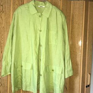 Lime Green 100% Linen Jacket